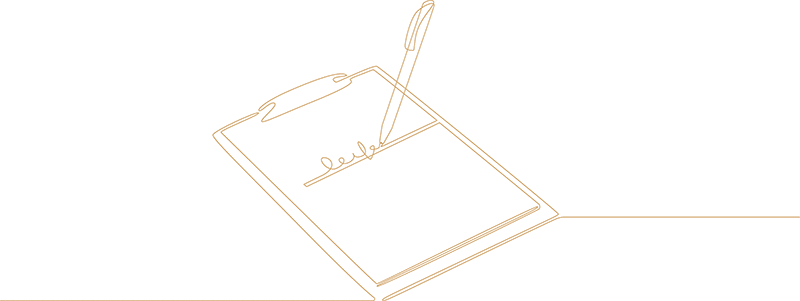 Continuous line clipboard with checklist and pen